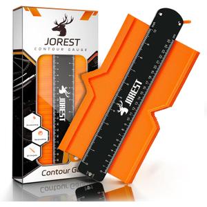 JOREST Contour Gauge with Lock (10 Inch), Gifts Ideas for Men Dad Carpenter Handyman, Profile Tool for Tile Flooring, Carpet laying, Woodworking, Measuring Angle/Shape/Outline/Edge