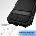 Lunivop Compatible with iPhone 16 Pro max Case Heavy Duty Protection Dustproof Built in Screen Protector Rugged Stand 360 Full Body Military Grade Metal Bumper Phone Cases (Black 2024)