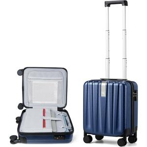 Hanke 16 inch Underseat Carry on Suitcases with Wheels,Lightweight Hard Shell Carry on Luggage with Wheels for Weekender, Small Suitcase,Travel Luggage Christmas Gifts for Birthday （Dark Blue）