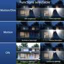 SUNLONG Solar Lights Outdoor Waterproof Motion Lights Separate Solar Panel 16.4 Ft Wires Multi Modes Optional Sensor Light for Courtyard Wall Garage Balcony Walkway (White)