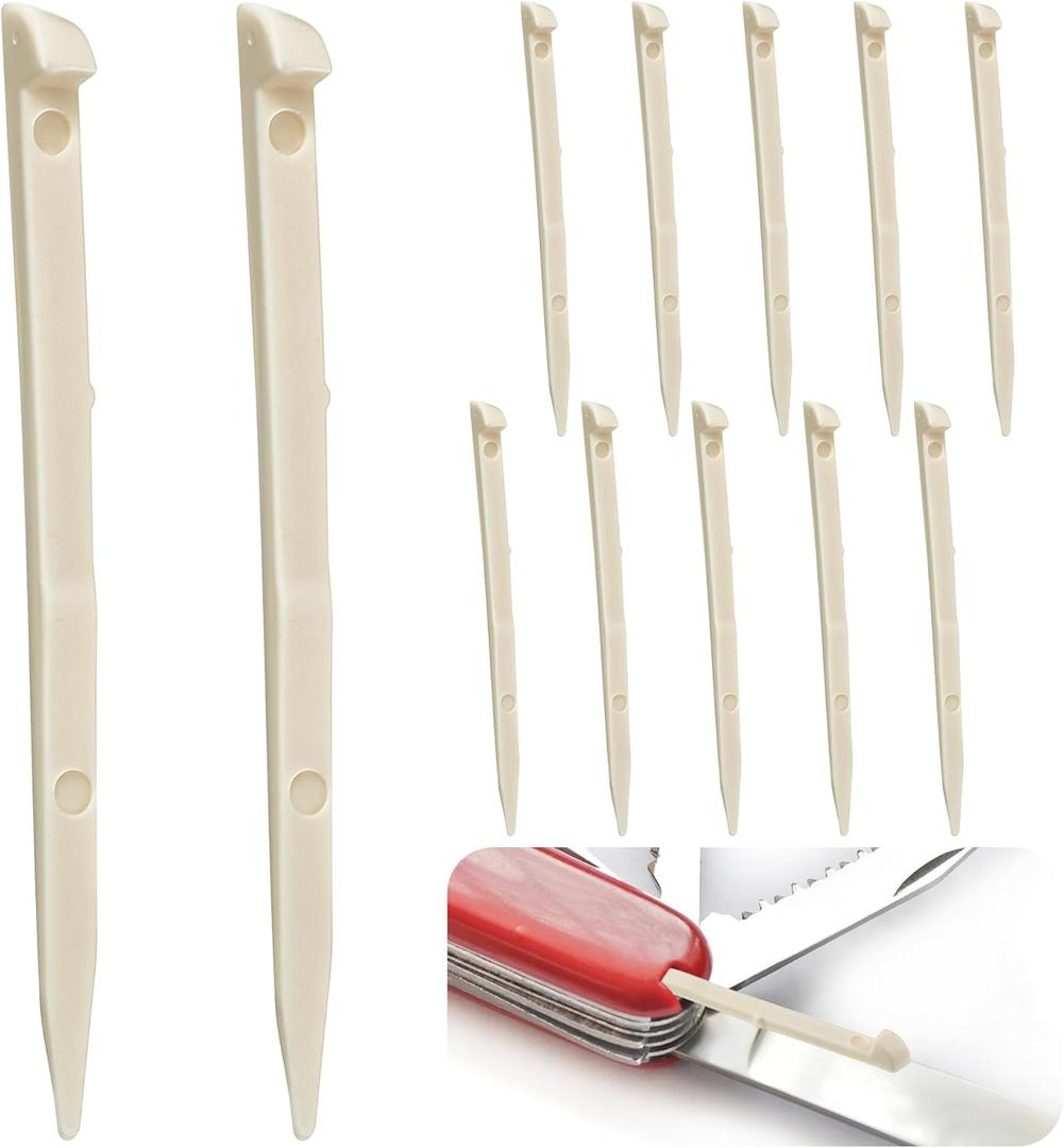 Saillong 12 Pack Toothpicks Compatible with Victorinox/Swiss Army Knife 91mm 3 1/2 2 inch Toothpick Replacement Compact Sturdy Army Pocket Knife Accessories Cleaning Teeth Opening Zip Ties
