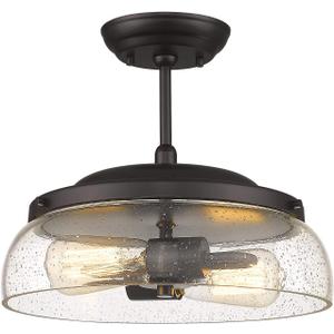 EAPUDUN Semi Flush Mount Ceiling Light, 2-Light Modern Light Fixture with Seeded Glass Shade, Oil Rubbed Bronze Finish for Hallway Corridor Kitchen Bathroom Bedroom Passway, SMA1124-ORB