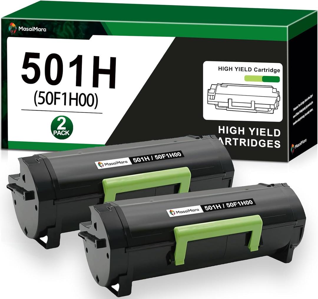 MasaiMara High Capacity Version | 50F1H00 501H | Black Toner Cartridge for Lexmark MS310dn MS310d MS410dn MS510 MS510dn MS610 MS610dn MS610de MS610dtn MS312 MS312dn MS315dn MS415 MS415dn Printer