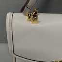 Top Handle Bag, Top Handle Purses for Women, Fashion Leather handbag and Tote Bag Elegant Square Bag, White