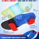 240+lbs Heavy Duty High Arch Support Orthotic Insoles for Plantar Fasciitis Pain Relief - for Men, Women, Work Boots, Shoes (M(Men 9-10.5/Women 10-11.5), Blue)