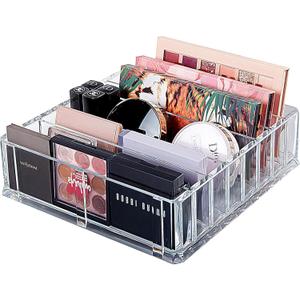 Makeup Organizer for Eyeshadow Palette Organizer, 8 Section Divided Makeup Palette Holder for Vanity Drawer Countertop