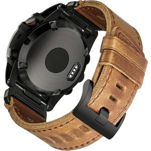 Soft Horween Leather Watch Band Compatible With Garmin, Strap For Fenix/Forerunner/Approach/MARQ/Quatix / D2 Series/Instinct/Epix/Tactix/Foretrex (root={'value': "20 mm / Middle (5.9'' - 8.7'')"}, Natural)