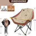 Northroad Folding Camping Chair,Oversized Portable Camp Chair w/Cup Holder,Heavy Duty Padded Lawn Chair Support 300 LBS for Outdoor, Tailgates, Beach, Hiking, and Picnics
