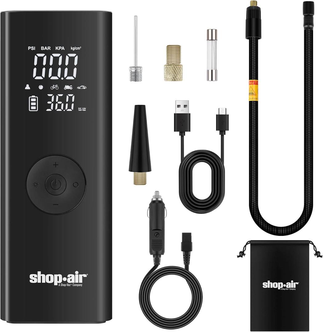 Tire Inflator Portable Air Compressor, Cordless 150PSI Tire Pump for Car, 2X Faster Inflation with LCD Dual Screen, LED Light, Auto Shut-off, 6000mAh Battery & 12V DC Power Cord Tire Inflator Portable Air Compressor, Cordless 150PSI Tire Pump for Car, 2X Faster Inflation with LCD Dual Screen, LED Light, Auto Shut-off, 6000mAh Battery & 12V DC Power Cord