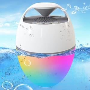 Blufree Floating Pool Speaker With Lights, Portable Bluetooth IP68 Waterproof Hot Tub Speaker for Outdoor Sports Home Party, Louder Volume, Rich Bass, Mic, 82 ft Wireless Range (White)