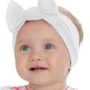 Baby Girl Headbands-Infant,Toddler Cotton Handmade Hairbands with Bows Child Hair Accessories (White)