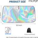 Windshield Sun Shade with Storage Pouch Keep Interior Cool, Foldable Laser Titanium Silver Front Window Shield Blocker Screen Visor Protector Cover Universal Fit for Car Truck SUVs (S)