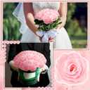 Hoteam 429 Pcs Premade Satin Ribbon Rose Petals Half Finished Three Color Eternal Rose DIY Flowers Bouquets Everlasting Floral for Birthday Wedding Anniversary(Pink)