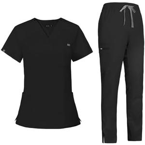 VIAOLI Scrubs for Women - V-Neck Top & Cargo Pants Uniform Womens Medical Scrubs Set for Nurses, Doctors, Medium