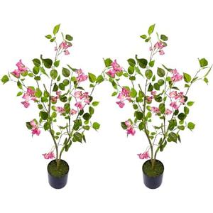 VIGGDA Artificial Tree Faux Bougainvillea Tree 3ft Tall Fake Bougainvillea Plant in Pot Fake Silk Tree Faux Plants Indoor(2pack)