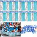 Crowye Christmas Parade Float Decoration Car Parade Decor Include 9 x 2.5 ft Foil Fringe Table Skirt and 6.56 x 0.3 ft Foil Fringe Garland(Blue, Silver,Snowflake)