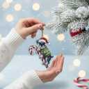 Schnauzer Christmas Ornament |Schnauzer Hugging Candy Cane Gifts 2D Flat Acrylic Ornament - Christmas Tree Decoration, Dog Lovers Gifts for Women, Men 2025