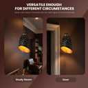 Small Lamp Shades Set of 2, ALUCSET Metal Lampshades 5.9" High x 4.7" Diameter x 1.65" Fitter, Torchiere Floor Lamp Shade Replacement, Laser Starlight Slanted Metal Standing Light Bulb Cover