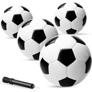 PlayBolt Black & White Soccer Balls - Sizes 4, Pack of 4