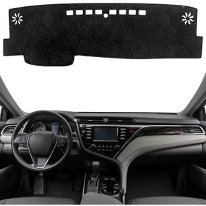 KEYOOG Dashboard Cover Dash Mat Fit for to-yota Camry 2024-2018 (Without HUD Models),Car Dash Board Mat Anti-Glare Carpet,Non-Slip Pad Sunshield Protector (Flannel)