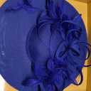 dressfan Fascinator Hats for Women,Linen Vintage Feather Headwear for Derby/Church/Wedding/Cocktail/Tea Party (Blue)