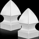 Lothee 2 Pcs Vinyl Post Cap Gothic Post Caps Decking Caps PVC Fence Parts for Decks Fence Mailbox (3.5'' X 3.5'')