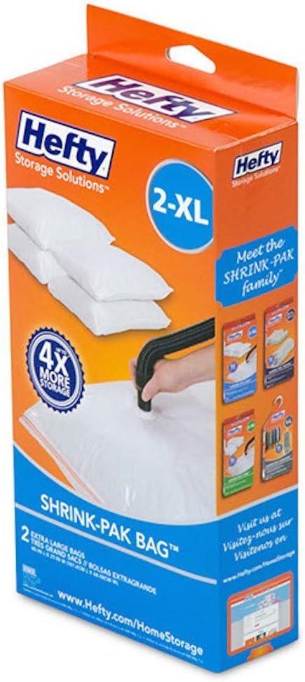 Hefty Vacuum Seal SHRINK-PAK BAG, 40" X 27", 2 XL Bags