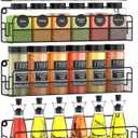 Wall Mounted Spice Rack Organizer, Pantry Door Organizer & Hanging Storage Baskets, Metal Spice Shelf for Kitchen Cabinet, 3 Depth Sizes Hold Large Jars to Nail Polish Bottles, 6 Pack