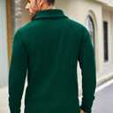 COOFANDY Men's Shawl Collar Sweaters V-Neck Relaxed Fit Cable Pullovers