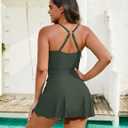 Blooming Jelly Womens One Piece Swimsuit with Swim Skirt Modest Swim Suits 2026 Slimming Bathing Suits (Green), XL