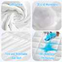 HYLEORY King Size Waterproof Mattress Pad Protector, Breathable Quilted Mattress Cover Noiseless Waterproof Fitted Sheet Mattress Topper Upto 21" Deep Pocket, White