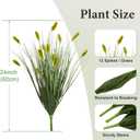 24 inches Extra Lush Artificial Reed Grass (6pcs), Luxury Fake Plants with 13 Heads Dogtail Flower, Luxury Faux Greenery with Dogtail for Garden Porch and Home Decor (Green-13)