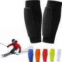 Shin Defender Shin Guards Kids, Soccer Shin Guards for Youth Adult, Lightweight Calf Protective Gear for Football Soccer with Honeycomb Pads (X-Small, Black)