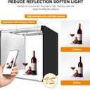 Photo Studio Light Box Photography 32"x32" with 100 LED and 4 Colors Backdrops Photo Box with Lights, Foldable Picture Box for Product Photography with 6500K Brightness