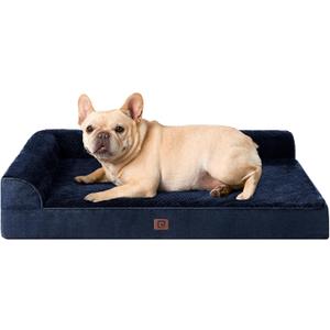 EHEYCIGA Memory Foam Dog Bed Medium Sized Dogs, Waterproof Dog Bed Orthopedic with Washable Removable Cover, Non-Slip Pet Bed Couch for Crate, 30x20x6 Inches, Navy Blue (30.0"L x 20.0"W x 6"Th)