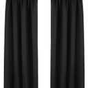 1 Pack Blackout Curtains, Black Out Curtain Panels for Bedroom, Thermal Insulated Draperies Treatment Short Curtains Half Window Curtains Black 80 in x 40 in (W x L)