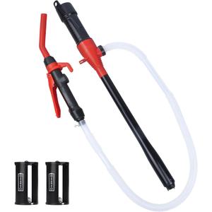Electric Fuel Transfer Pump Powered, 2.2GPM Portable Fluid Transfer Siphon Pump with Oil Pipeline, Battery Gas Pumps with Adjustable Flow Control Nozzle for Car Gas Can/Gasoline/Water/Oil