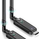 Wireless HDMI Transmitter and Receiver,1312FT/400m 4K Decode1080P Output Plug&Play 2.4G/5.8G Portable HDMI Wireless for Streaming Video and Audio to Monitor from Laptop/PC/TV Box/Projector