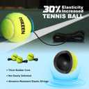 Hikeen Premium Tennis Trainer Rebound with Metal Base,Portable Solo Tennis Trainer Set with 3 Highly Elastic String Balls,Tennis Practice Equipment for Adult Kids an Beginners