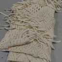 Verdusa Women's Boho Fringe Crochet Shawl Hollow Out Knitted Wrap Cape Cardigan