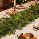 9 Ft Realistic Christmas Garland with 36FT Fairy String Lights, Thick and LushSoft Bendable, Lifelike Cypress Garland for Christmas Decoration, Pine Garlands for Mantle, TV Stand, Archway, Railing