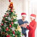 Soulchen Christmas Gingerbread Tree Topper, 9.84 Inch Cute Plush Xmas Doll Tree Ornament Holiday Decoration & Gift for Indoor Outdoor Use(Gingerbread Man)