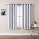 ChrisDowa Grommet Blackout Curtains for Bedroom and Living Room - 2 Panels Set Thermal Insulated Room Darkening Curtains (Black, 52 x 45 Inch)