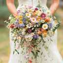 Giegxin Wildflower Wedding Bouquet for Bride Bridesmaid Spring Artificial Wildflowers Bridal Bouquet Fake Daisy Sunflower Boho Silk Floral for Wedding Arrangements Home Vase Centerpieces Outdoor Decor