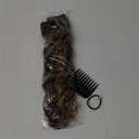 REECHO Curly Hair Extensions, 4PCS 16 inch Clip in Hair Extensions Lace Weft Short Curly Hair Extensions Clip Ins Invisible Natural Hairpieces for Women, Chocolate Brown with Highlights