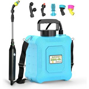Garden Weed Sprayer 2 Gallon – Portable Pump Pressure Sprayer for Fertilizing, Pest Control, Plant Watering & Outdoor Cleaning | Ergonomic Shoulder Strap & Non-Clog 6-Pattern Nozzle