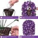 HyeFlora 4pcs Artificial Flowers for Outdoors Fake Pansy with Hanging Basket UV Resistant Silk Spring Faux Flowers for Outside Front Door Porch Yard (Mix Purple)