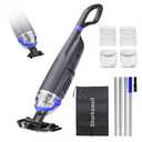 Sharkswell (2025 Upgraded) Cordless Pool Vacuum with Telescopic Pole, 60 Min Powerful Suction & Large Head, Rechargeable Handheld Cleaner for Above Ground Pools, Inground Pools, Hot Tubs, and Spa