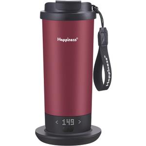 Happiness Self-Heating Travel Mug 20 Oz,Smart Rechargeable Electric Temperature Control Heated Coffee Cup (Red)