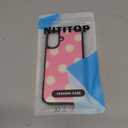 NITITOP Compatible with iPhone 16 Case Cute Stylish Polka Dots for Women Men Girls Boys Glossy PC Hard Back Shockproof Protective Phone Cover - Pink